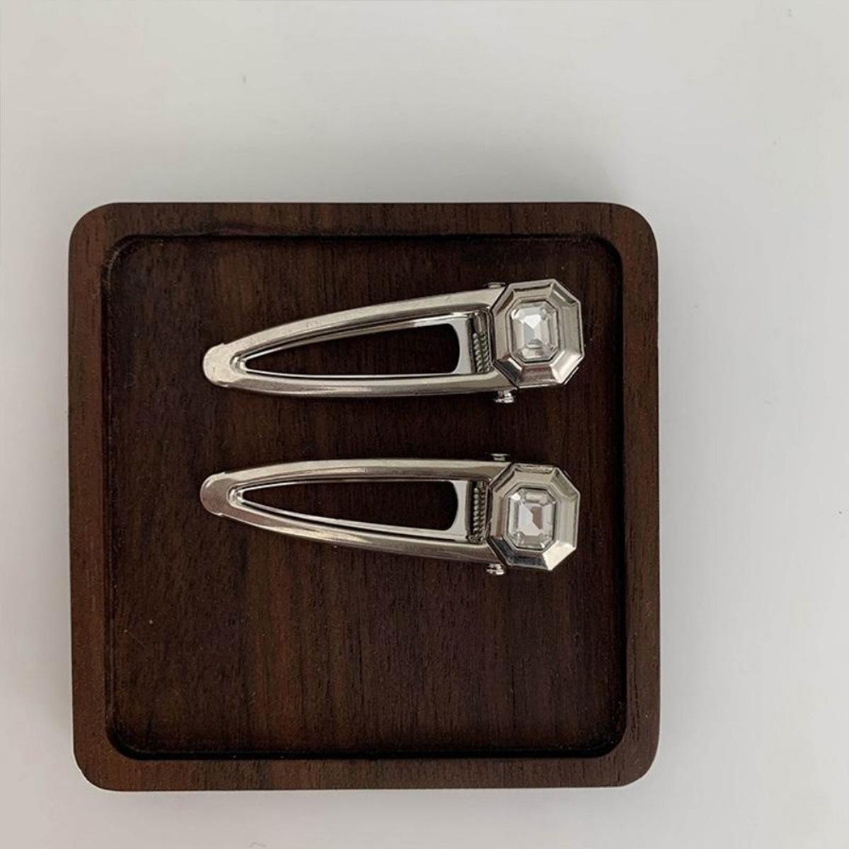 

Silver cold wind hairpin feeling bangs clip back of head hair accessories simple temperament side clip top clip