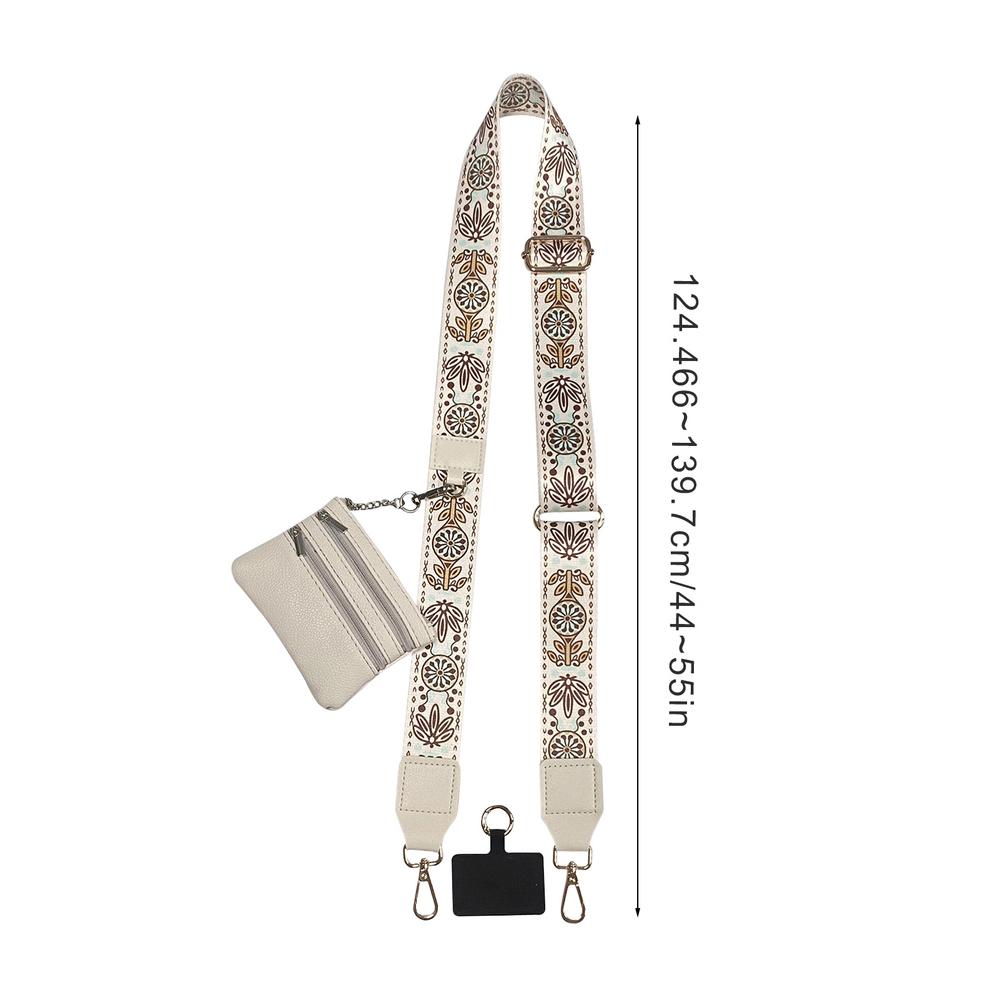 Phone Strap With Zippered Pouch For Women, Adjustable Cellphone Lanyard Crossbody With Wallet ,Clip And Go Strap for Phone