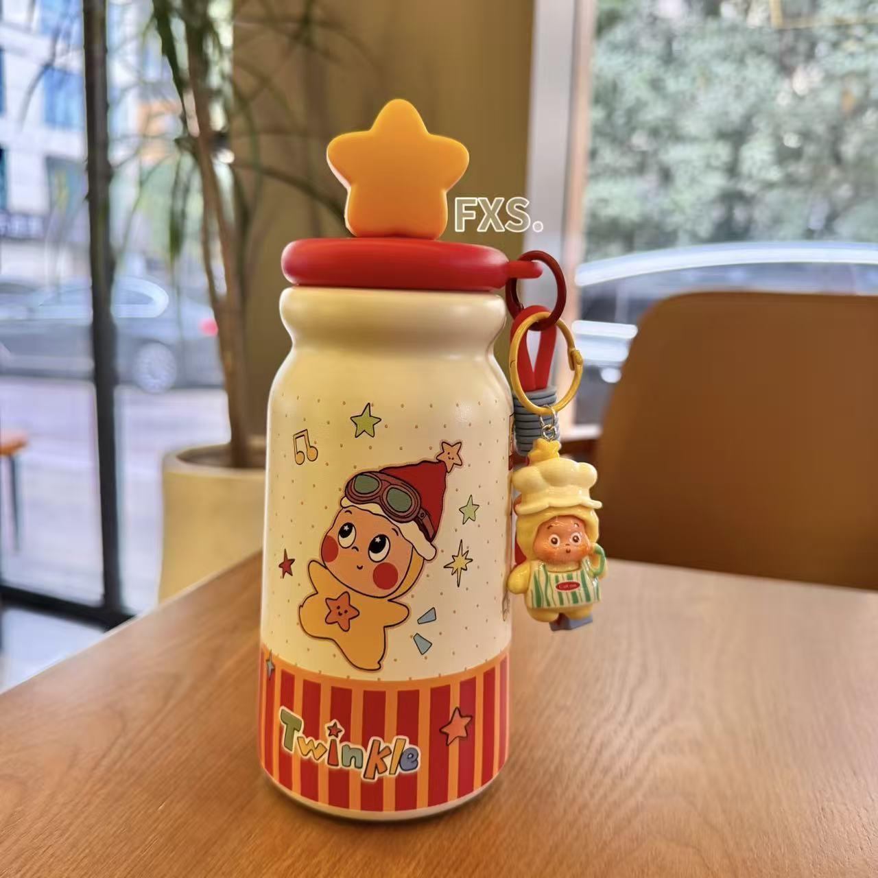 

Dopamine Cartoon Stainless Steel Travel Mug with Straw - Insulated Cup for Men & Women 2026 500ml
