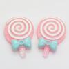Mixed Color 100PCS Glitter Lolly With Bow Resin Lollipop Candy Scrapbook DIY Kawaii Cabochon