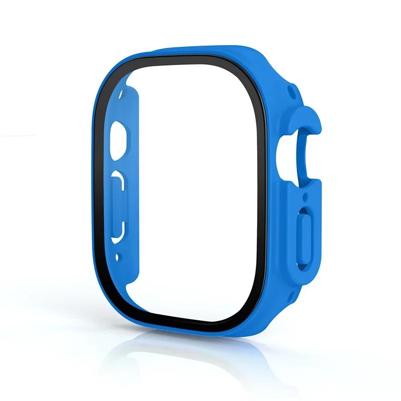 HD Tempered Glass+Case For Apple Watch Ultra 3/2/1 49mm PC Bumper+Screen Protector Cover iWatch Series Ultra 3 49mm Accessories