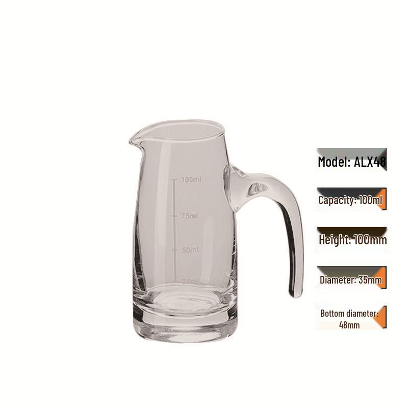 Engraved Flower Glass Decanter with Handle - Small Transparent Baijiu & Wine Cup