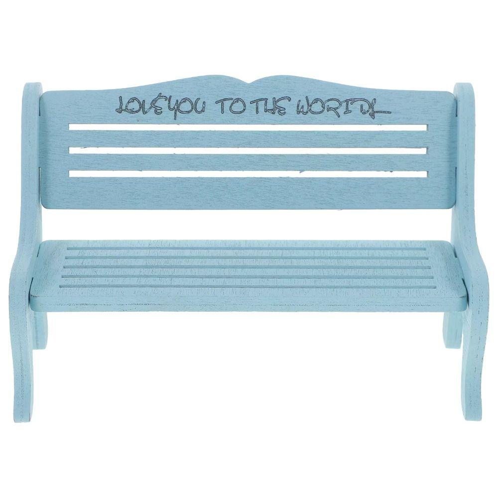 2Pcs Background Props Doll Chairs Wooden Mini Stool Garden Ornaments Small Bench DIY House