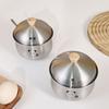 Silver Stainless Steel Sugar Bowl Large Capacity Seasoning Jar Durable Salt Organizer  for Kitchen