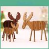 Festive Large Walnut Colored Wooden Reindeer Ornament Ideal For Christmas Diy Projects