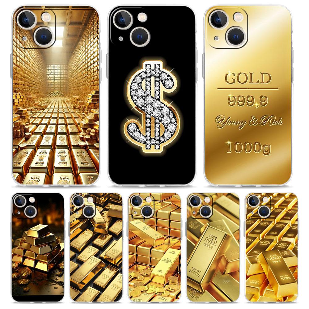 Handyhülle Für iPhone 17 Air Cases iPhone 16 15 12 13 14 Pro Max SE 7 8 Plus iPhone11 Klare Weiche Hülle Gold Geld Muster