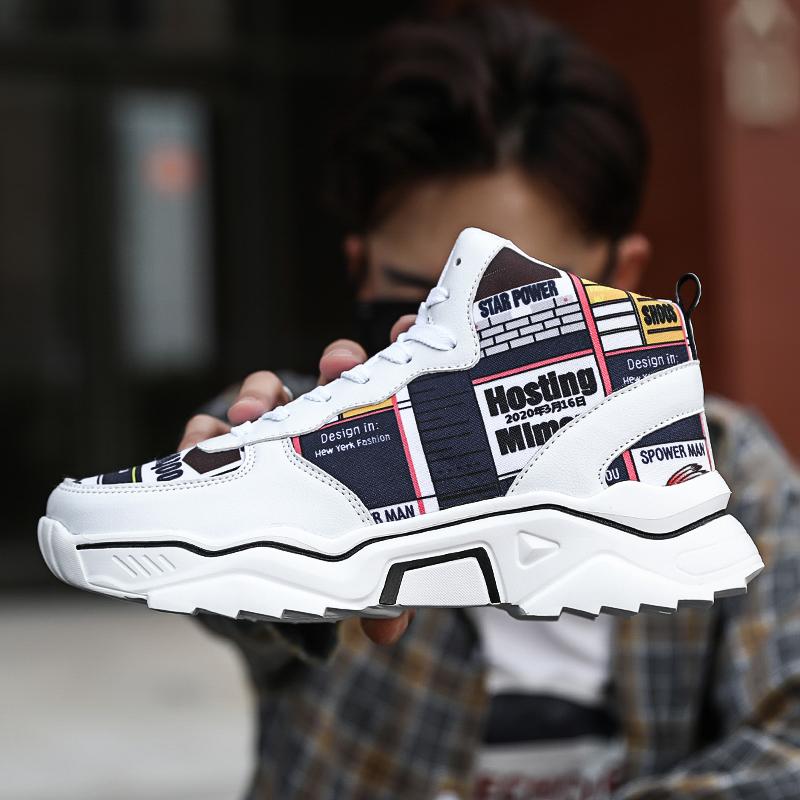 Men's Board Shoes New Big Size Platform Sneakers Men Sheos Punk Breathable Casual Sports Mesh Breathable Loafers Men Zapatillas