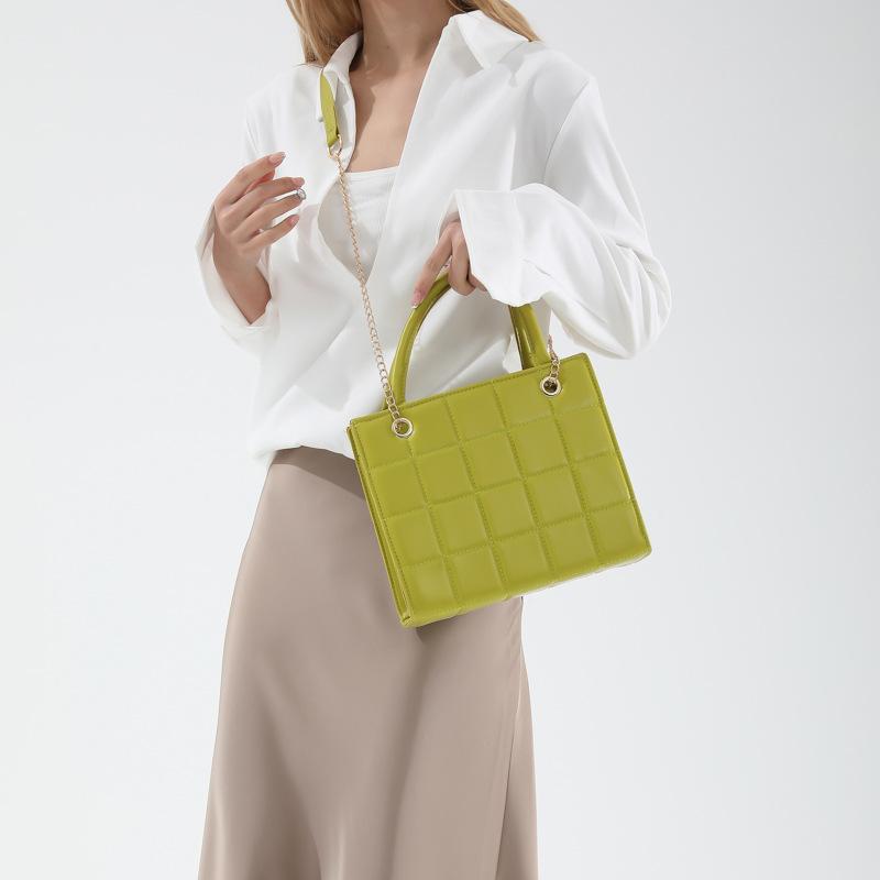 New Style  Simple  Personalized  Retro Casual Texture  Spring Slanted Strap Chain Small Square Bag for Women