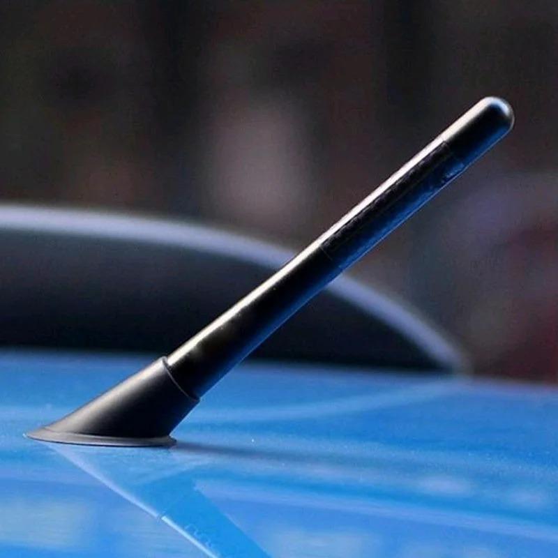 Black Car Roof Antenna Carbon Fiber Short and Long Auto Roof Radio Aerial Accessories Universal Enhanced Signal 3.5cm 12cm