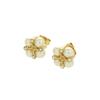 Used AUTHENTIC Triomphe Pierce Gold Faux pearl/Stone