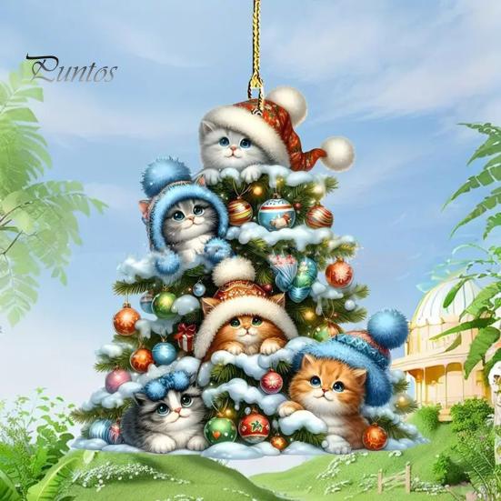 Hängendes Ornament, süße Tierdekoration, kreative Form mit Schlüsselband, einfach aufzuhängen, Auto-Rückspiegel-Ornament, hängende Charms