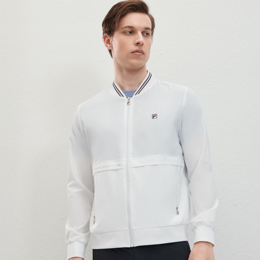 FILA Jackets Men's White Stand Collar Moderate Workwear F11M421702FWT