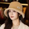 Women's Autumn and Winter New Thickened Plush Bucket Hat Outdoor Windproof Warm Basin Hat Bucket Hat