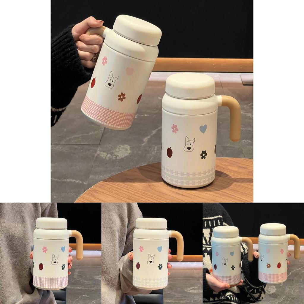 Cute Dog Ins Style Insulated Water Bottle With Handle For Office And Home Use