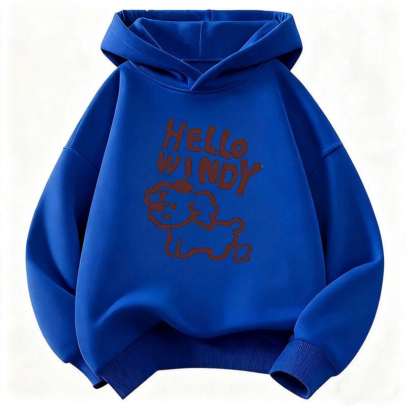 Stylish New Kids' Cartoon-Print Hoodie – Warm, Fleece-Lined, and Thickened for Boys and Girls; Suitable for Autumn/Winter, Casual Wear, and Sports.
