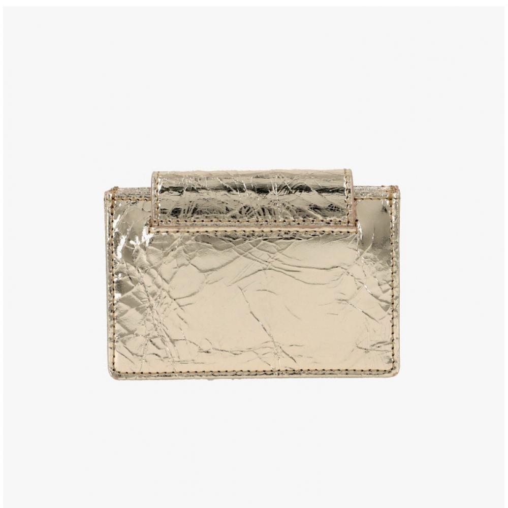 Vivienne Westwood Metallic Crinkle Flap Card Wallet 5402000aw L00a7 R401