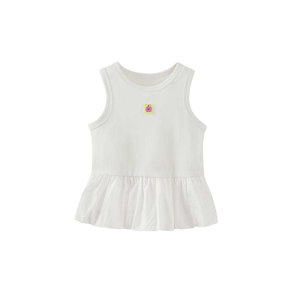 Mini Balabala Girls' Baby Tank Top Cotton Soft Elastic Breathable Antibacterial Children's Strap Top