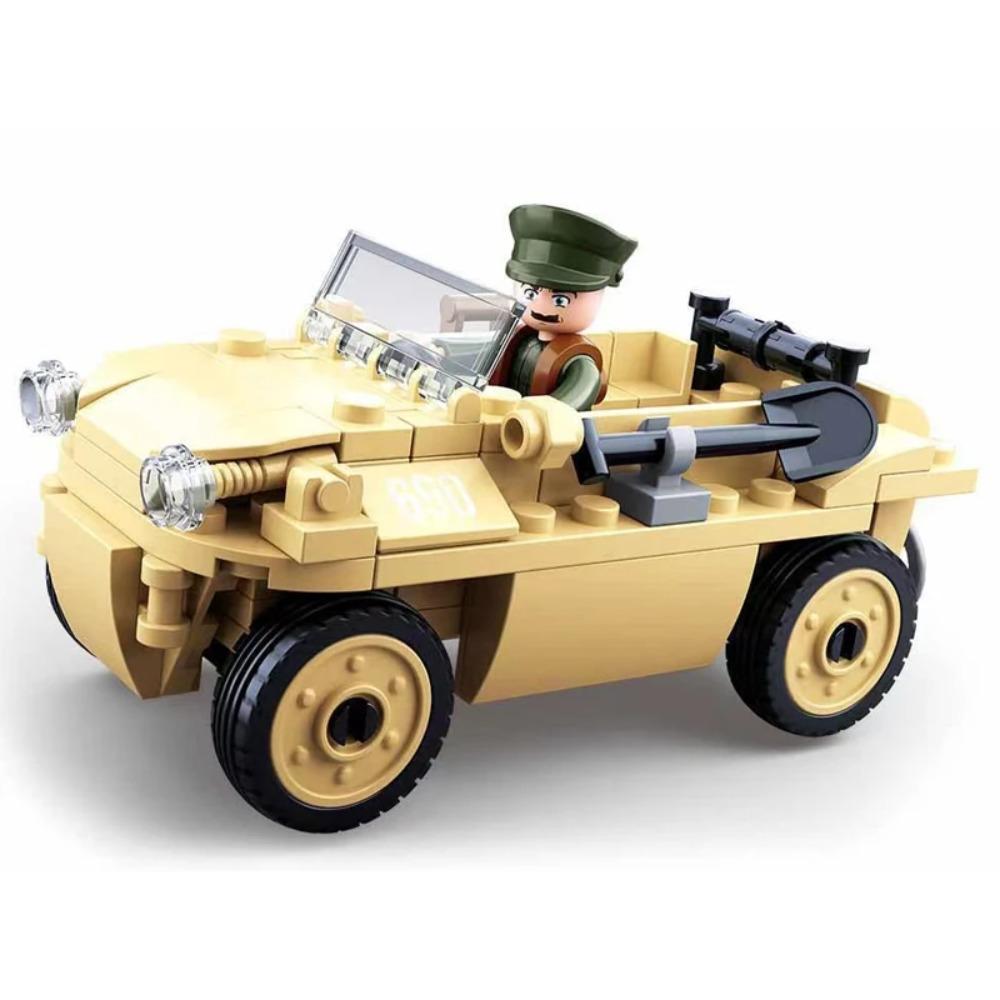 

SLUBAN World War II Normandy Landing US WILLYS Jeeped Building Blocks WW2 Military Army Car Bricks Classic Model Kids Toys Boys