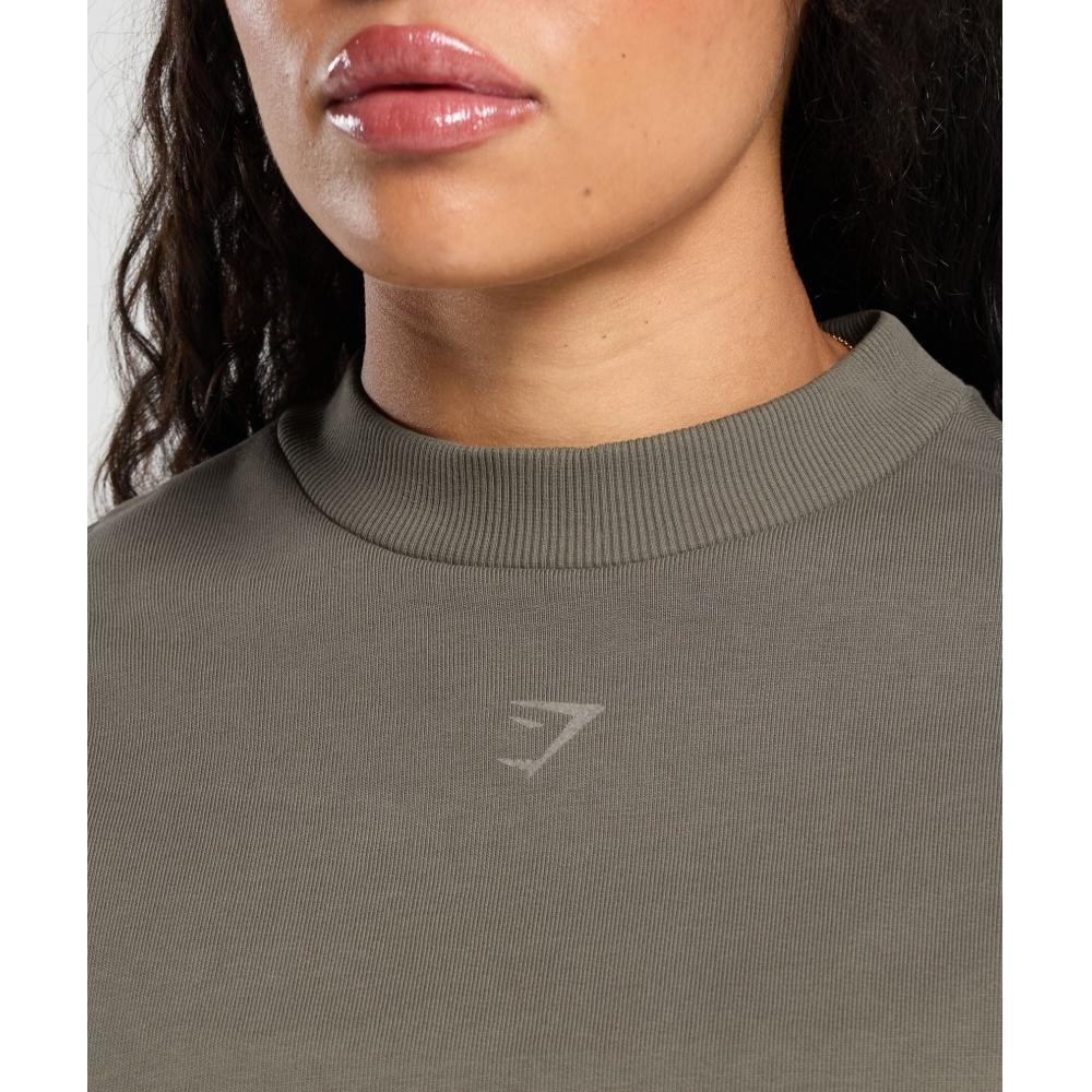 Gymshark Collegiate Sweatshirt Camo Brown B2b1z Nby9