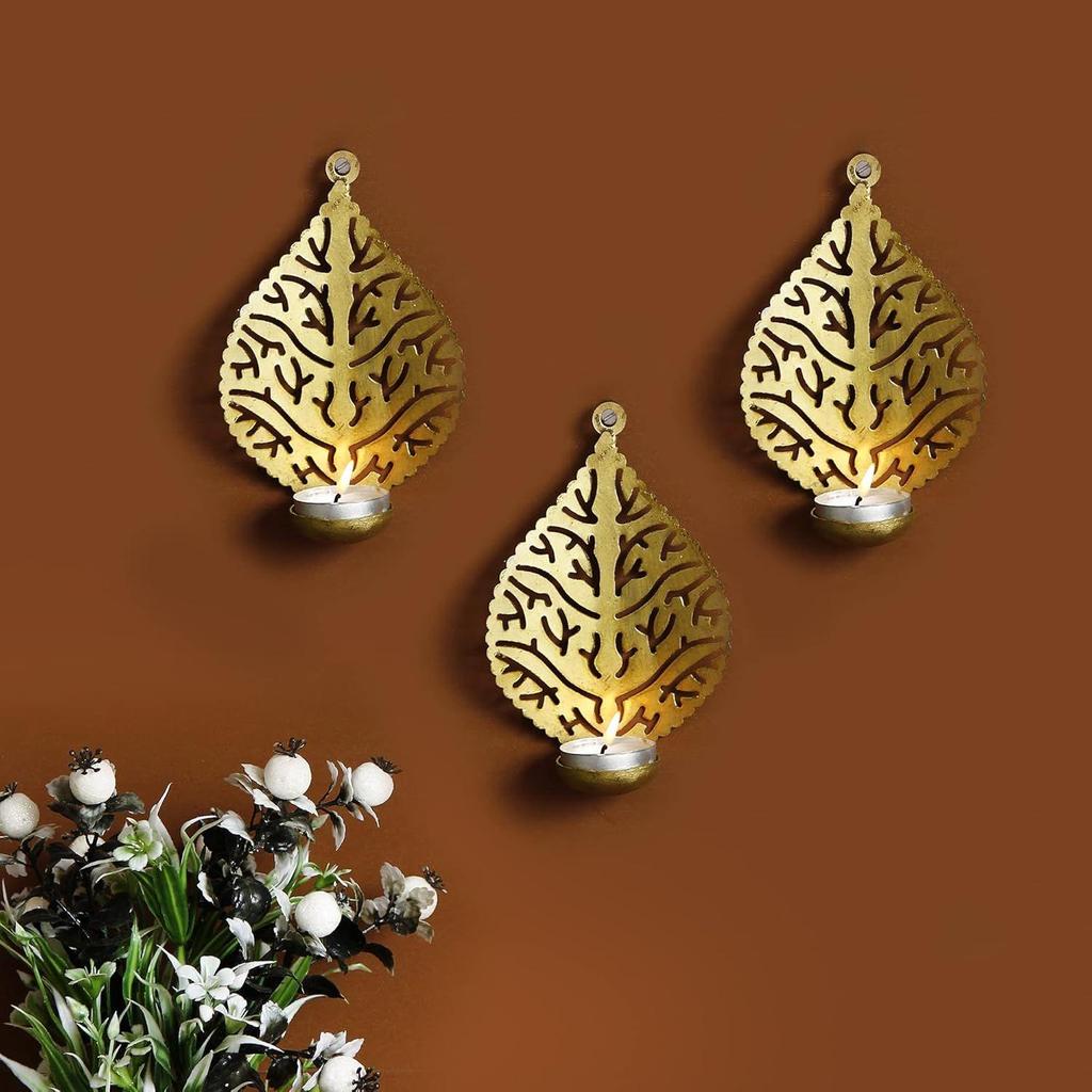 Candle Holder Antique Gold Finish Decorative Items, Home Decor Items for Living Room, Bedroom I Drawing Room,