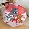 1pc Tom and Jerry Automatic Open/Close Umbrella Compact Folding Umbrella with 8-Rib Shaft Lightweight Esign, for Women/Men1217A