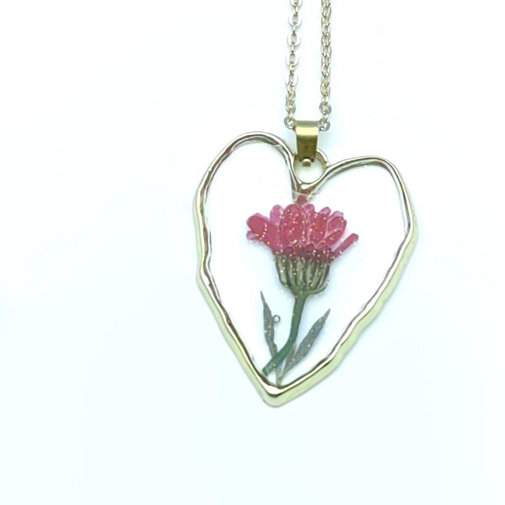 Trendy Cross-Border Dried Flower & Butterfly Pendant Necklace, Eternal Summer Fashion