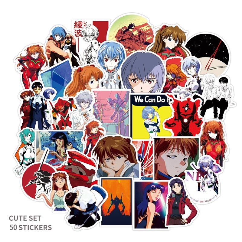 50pcs Genesis Neon Evangelion Novel Vinyl Waterproof Stickers For Water Bottle