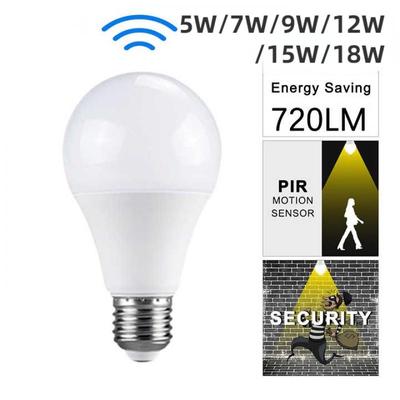 PIR Motion Sensor LED Bulb 6W 9W 12W 15W 18W 20W E27 Radar Sensor Light Lamp 110V 220V For Home Stair Pathway Lighting Fixtures