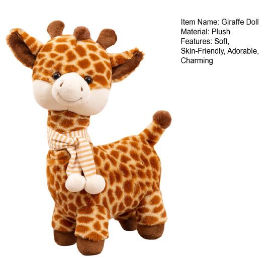 Scarf Giraffe Plush Toy Soft Stuffed Animal with Knitted Scarf Cuddle Buddy for Kids Nursery Decor And Gift for Baby Shower Birthday