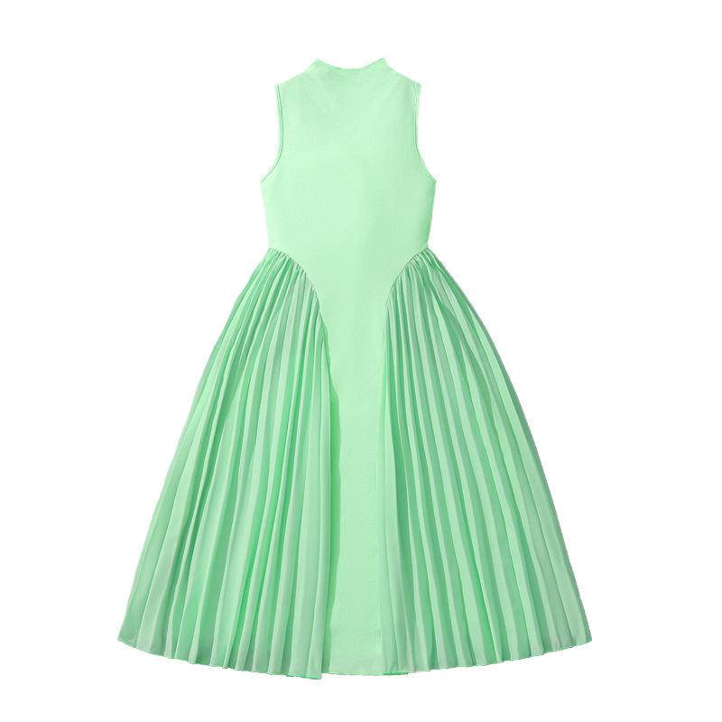 Girls' Casual Dress, Autumn Children's Pleated Sleeveless Dress
