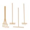 Pack of 4 Garden Rakes Wood Accessories for Desktop and Home Decoration Miniature Sandbox Sand Rake Meditations Supplies