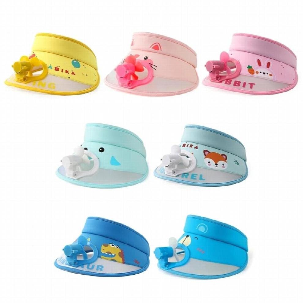 1 Set hautfreundliche Cartoon-Fächerkappe, verstellbare Schnalle, Hut, Anti-UV-Fächer-Sonnenhut, USB-ladbare Fächerkappe mit atmungsaktivem Sonnenschutz
