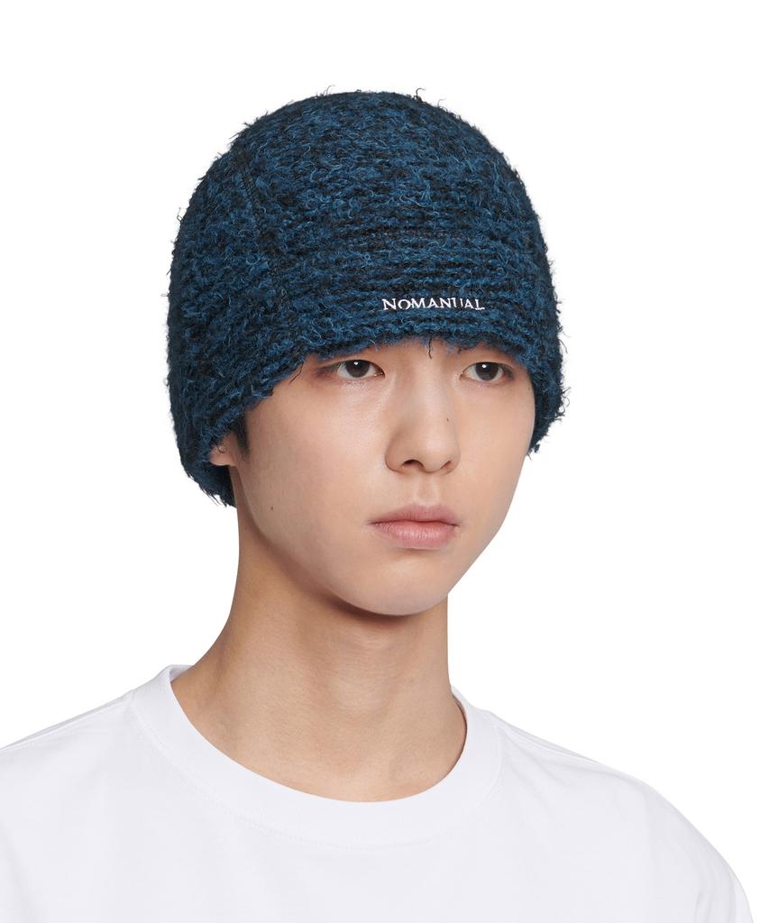 Nomaenyueol Nest Hairy Beanie - Mixed Blue