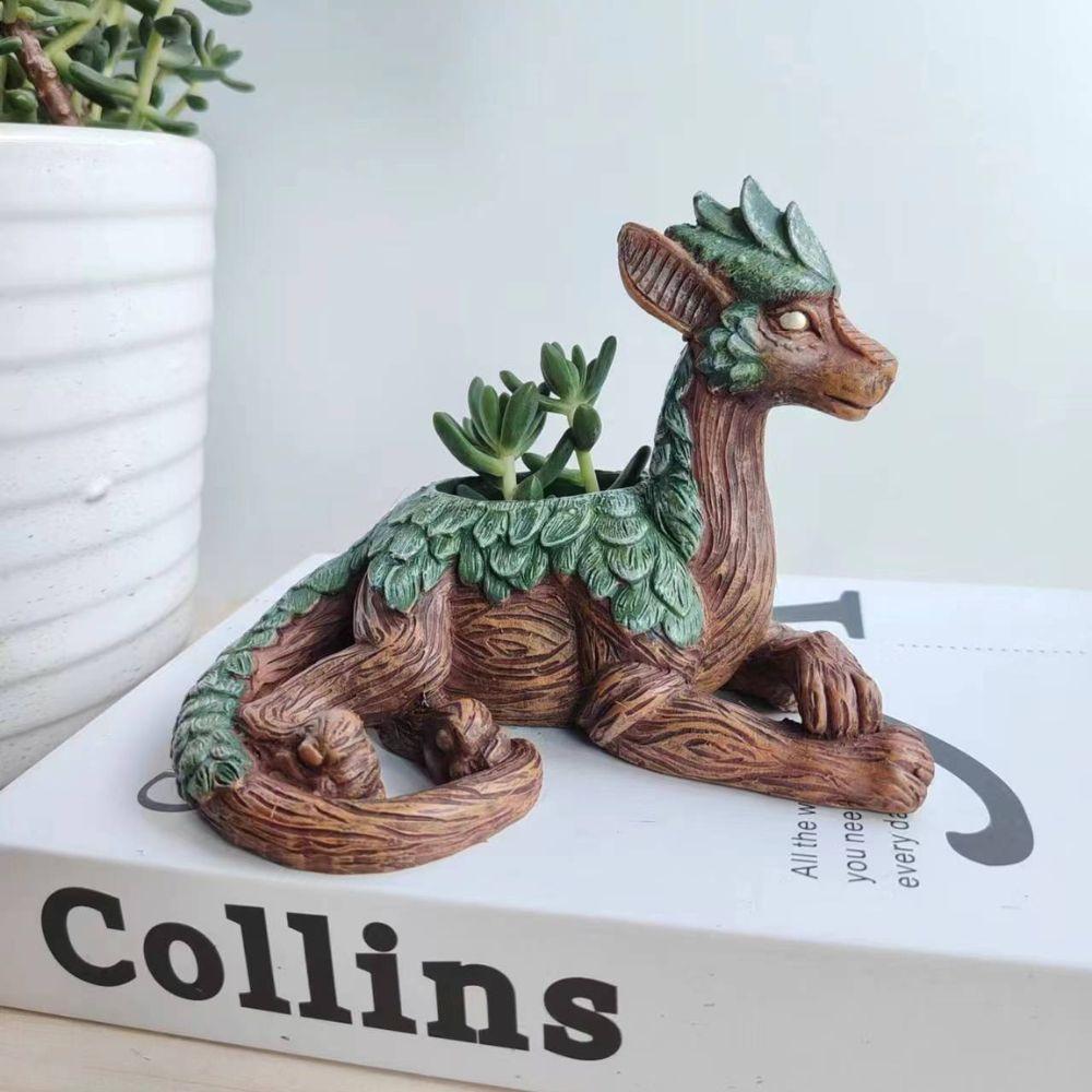 Creative Dragon Tree Planter, Succulent Planter, Garden Statue, Resin Gift for Nature Lovers, Perfect for Friends and Family