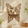 Wall-Mounted Flower Wall Shelf Hollowed Out Display Shelf Creative Butterfly Shaped Shelf  Bedroom