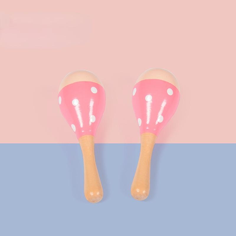 Baby Wooden Sand Hammer Bell Kindergarten Infant Early Education Music Percussion Instrument Grasping Training Sandball Toy
