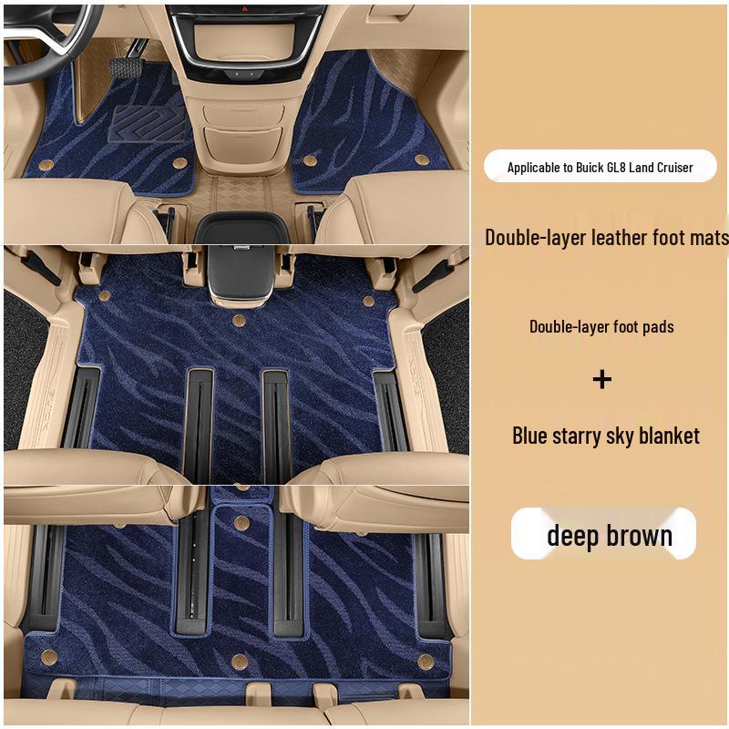 Custom Leather Floor Mats for 25 Buick GL8 Models - Full Coverage for Lu Shang New Energy Lu Zun PHEV/ES