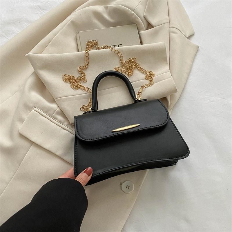Chic Korean Style Chain Small Square Bag For Fall Trendy Casual Crossbody Handbag