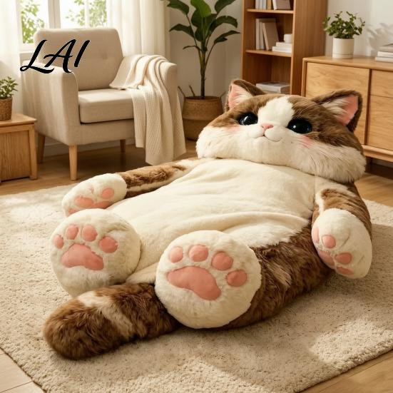 Baumwoll-Schlafsack Plüschkatze Umschlag-Schlafsack Winter für Männer Frauen Weiche Tier-Nickerchenmatte Sack Zuhause Reise