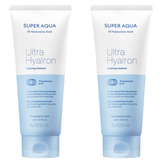 MISSHA Super Aqua Ultra Hyalron Cleansing Foam 200ml x 2 Set Foam 200ml x 2 Set