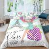 Musical Girl King Queen Duvet Cover Modern Fashion Girly Bedding Set for Kids Teens Adults Cartoon Hip Hop style Quilt Cover