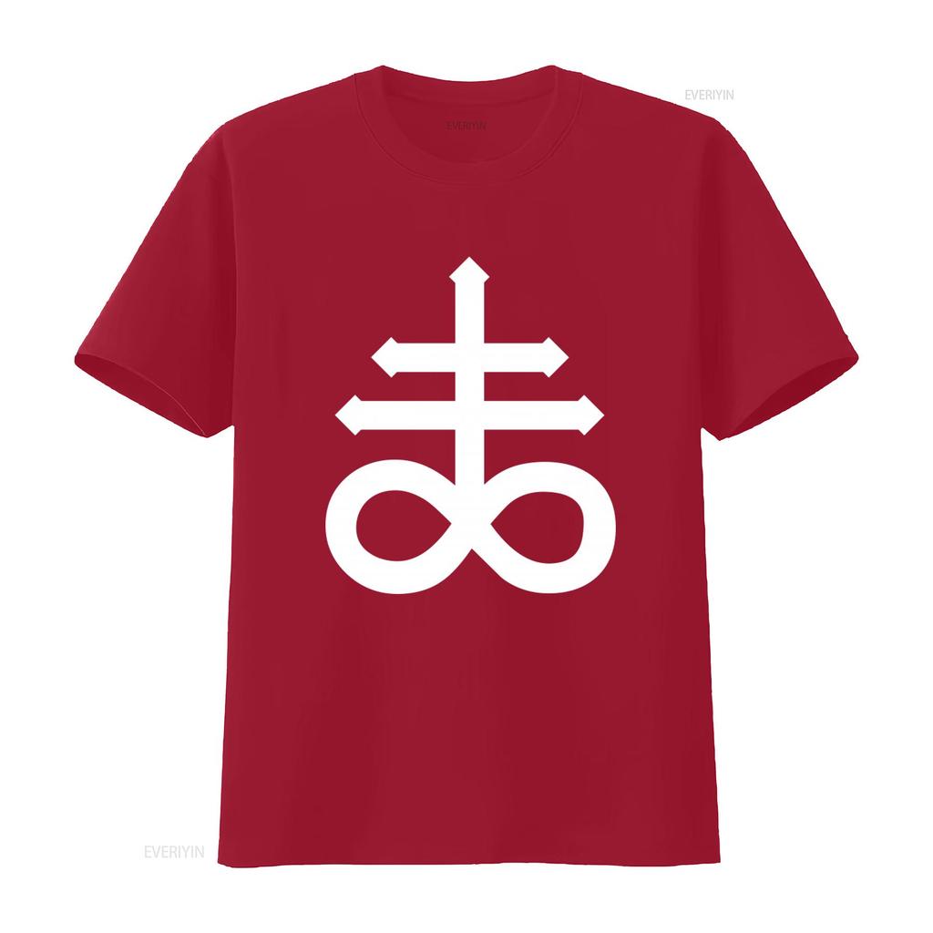Mens Leviathan Cross T Shirt Satans Devil Design Unique and Edgy Fashion Statement vintage Washed Unisex Top For Everyday Wear