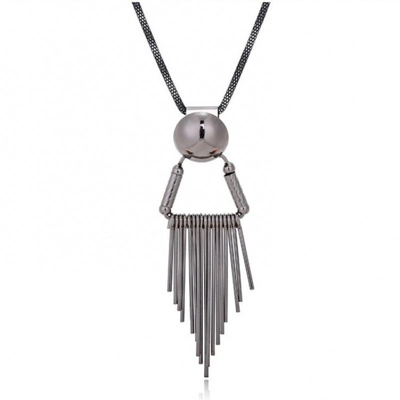 

New Korean Version Of Simple Fashion Temperament Versatile Sweater Chain Fringed Long Necklace Women