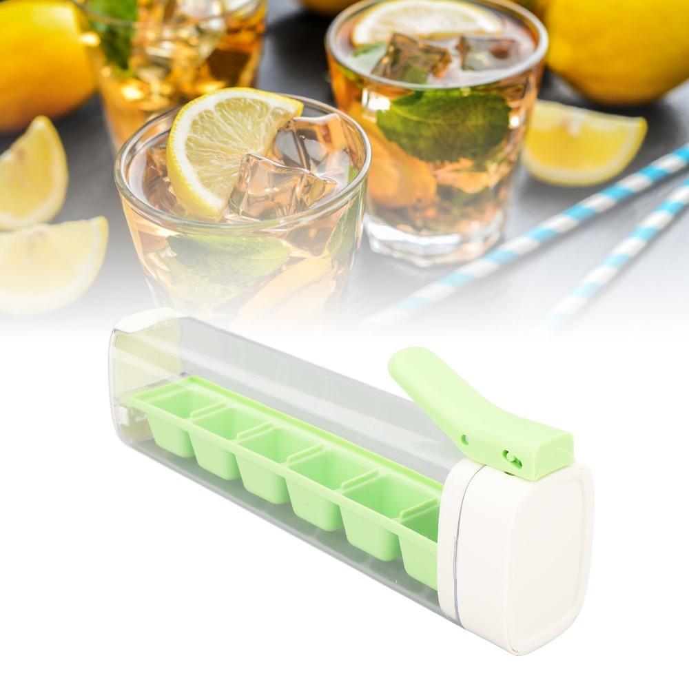 2 Pcs Durable PC PP Ice Cube Mold Detachable With Handle Square Ice Cube Maker 6 Grid Ice Cube Tray Ice Drink зелёный