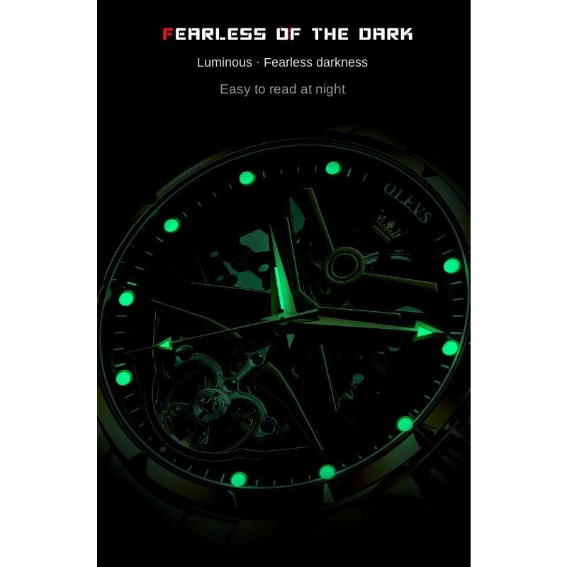 OLEVS Brand Watch Fashion Personality Trend Waterproof Luminous Mechanical Watch Men's Watch Men's Watch