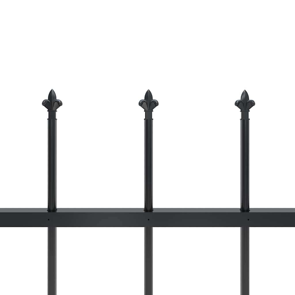 Woerden Garden Fence with Spear Point Design Steel 181 X 60 Cm Black