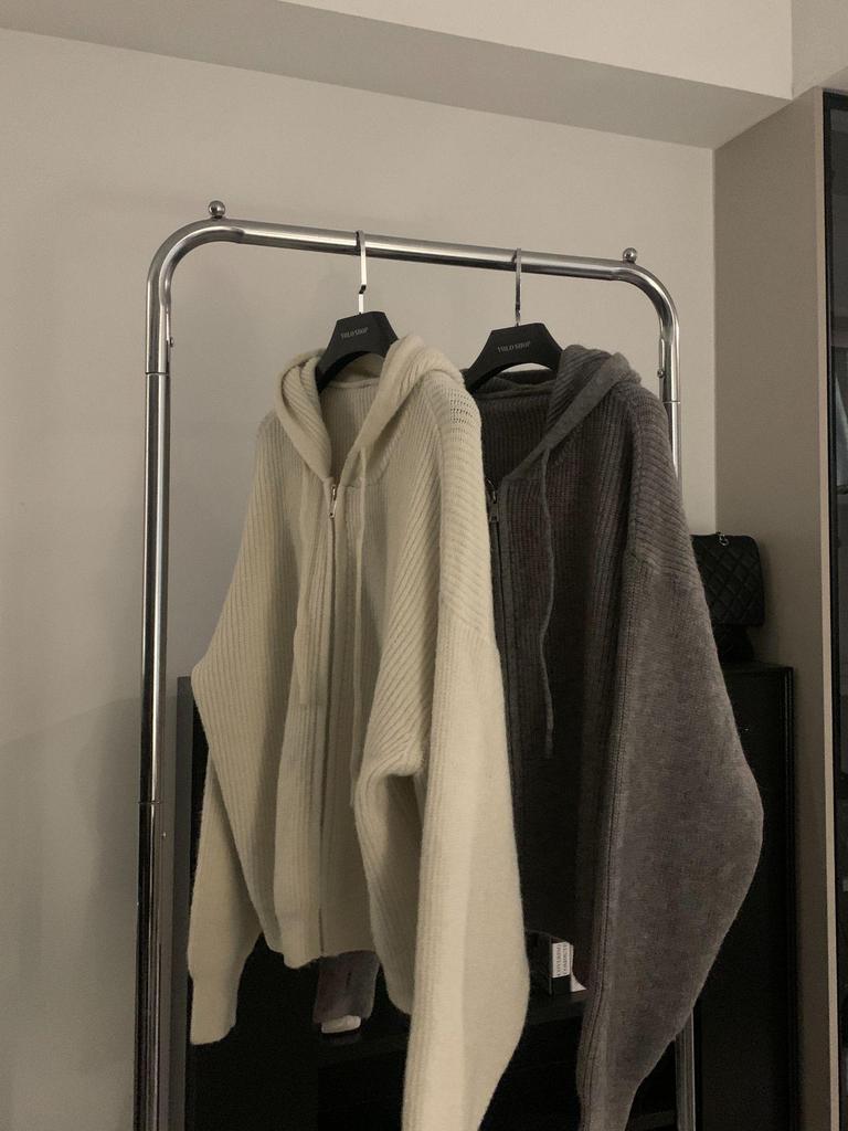 Unisex High-End Knitted Retro Hoodie Cardigan for Teens and Couples - Perfect for Autumn/Winter