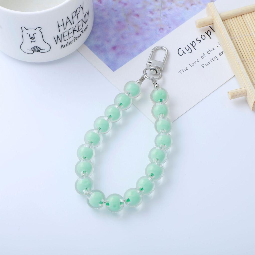 Candy Color Beaded Earphone Pendant - DIY Jewelry Accessories with Acrylic Beads for Phone and Bag Chains