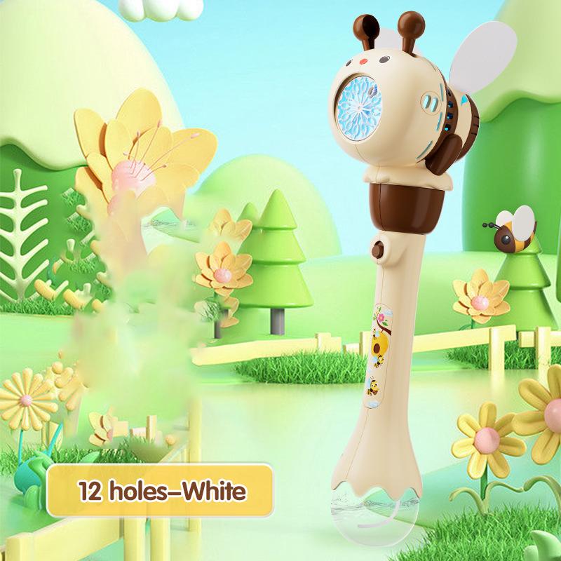 Automatic Hand-held Bubble Gun Stick Bubbles Machine 12 Hole Soap Bubble Outdoor Blowing Toys for Kids Water Childrens Gifts