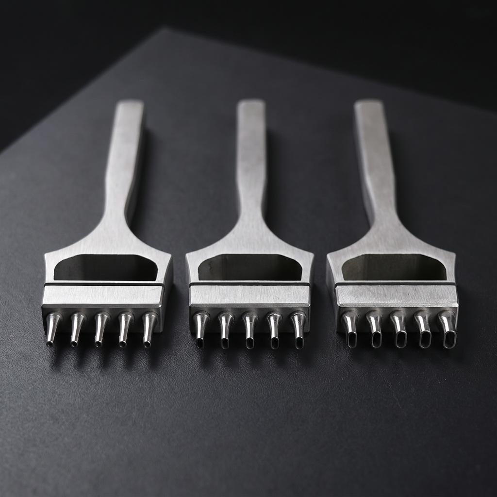 Perforatrice à fente avec insert remplaçable Perforatrice à trous pour sangle multi-dents Perforatrice à trous pour cuir Portative Ergonomique pour les artisans du cuir